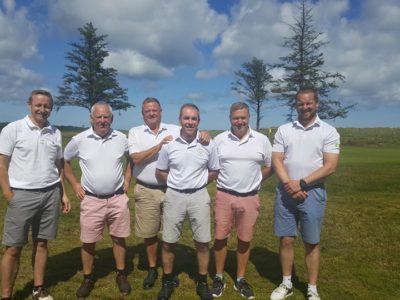 Newman and the Wrag Barn Golf Club guys